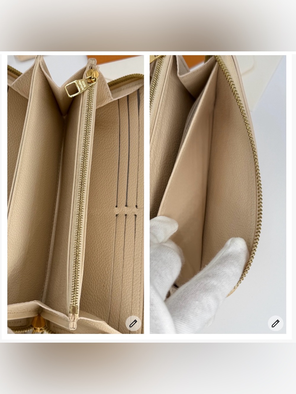 LV Cream & Pink Giant Empriente Monogram Zippy Wallet Full Set w/Entrupy COA - Picture 10 of 12